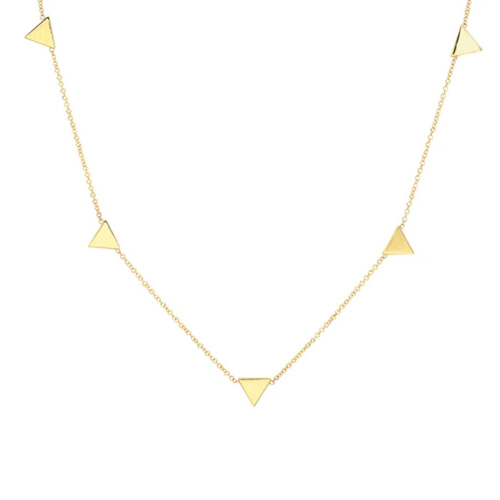 18k Gold Plated Dainty Triangle Necklace